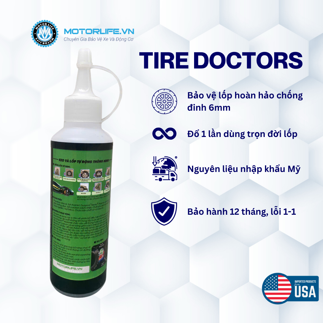 TIRE DOCTORS keo vá lốp tự động 200 ml
